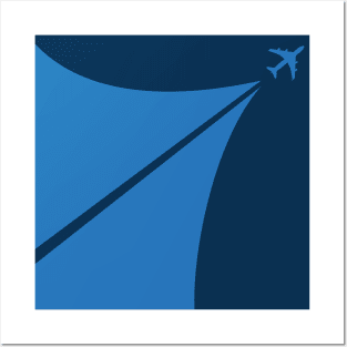 Blue Aviation Aicraft Minimalistic Design Posters and Art